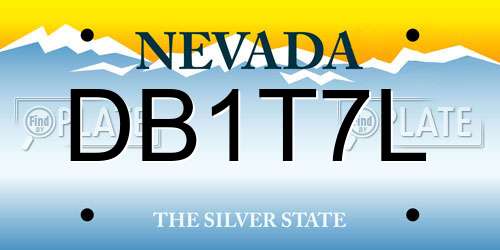DB1T7L Nevada License Plate