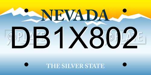 DB1X802 Nevada License Plate