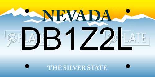 DB1Z2L Nevada License Plate