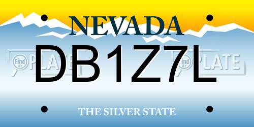 DB1Z7L Nevada License Plate
