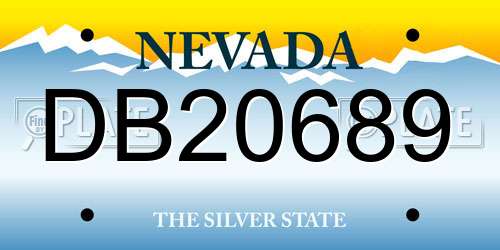DB20689 Nevada License Plate