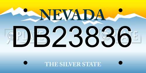 DB23836 Nevada License Plate
