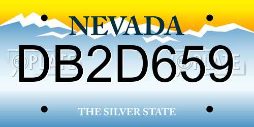 DB2D659 Nevada License Plate