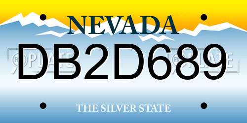 DB2D689 Nevada License Plate