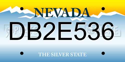 DB2E536 Nevada License Plate