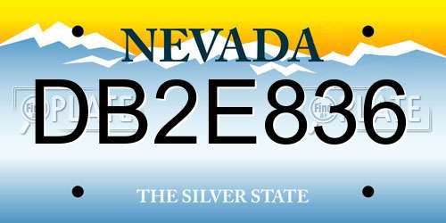 DB2E836 Nevada License Plate