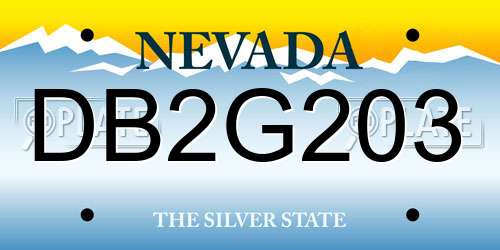 DB2G203 Nevada License Plate