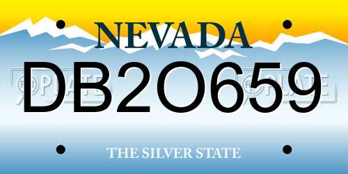 DB2O659 Nevada License Plate