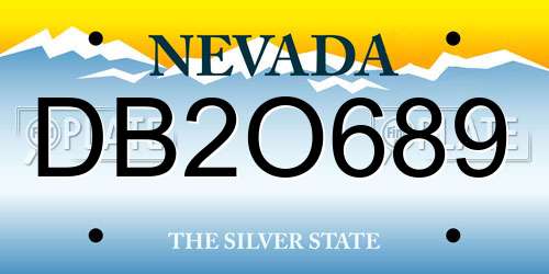 DB2O689 Nevada License Plate