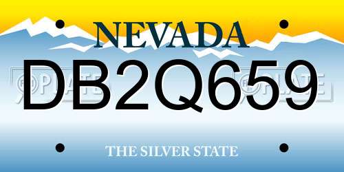 DB2Q659 Nevada License Plate