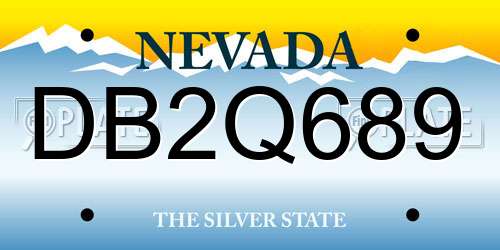 DB2Q689 Nevada License Plate