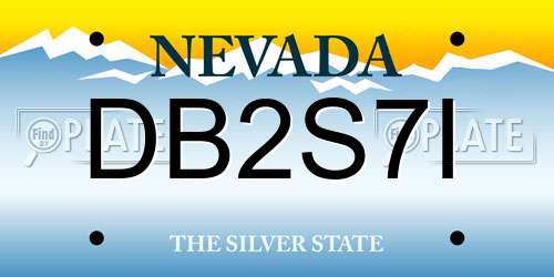 DB2S7I Nevada License Plate