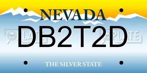 DB2T2D Nevada License Plate