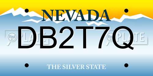 DB2T7Q Nevada License Plate