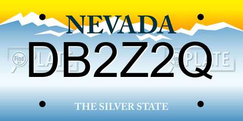 DB2Z2Q Nevada License Plate