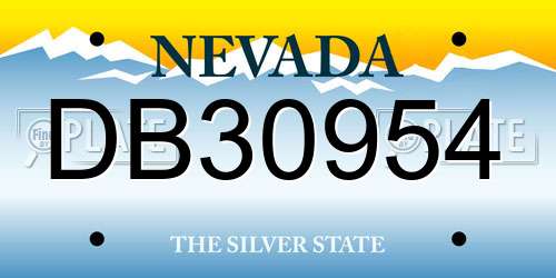DB30954 Nevada License Plate