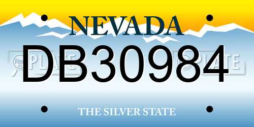 DB30984 Nevada License Plate