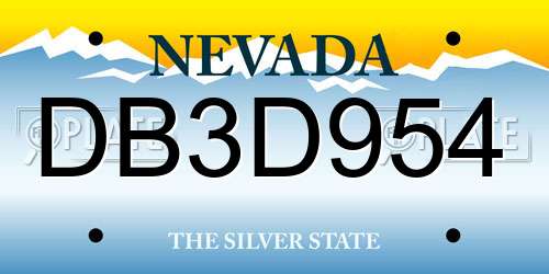 DB3D954 Nevada License Plate