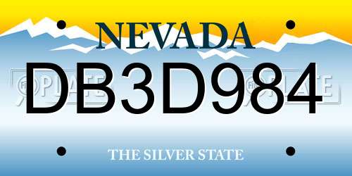 DB3D984 Nevada License Plate