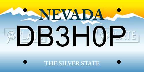 DB3H0P Nevada License Plate