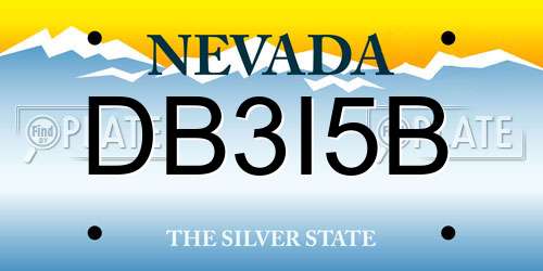 DB3I5B Nevada License Plate