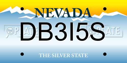 DB3I5S Nevada License Plate