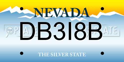 DB3I8B Nevada License Plate
