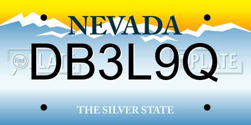 DB3L9Q Nevada License Plate