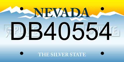 DB40554 Nevada License Plate