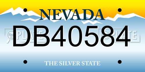DB40584 Nevada License Plate