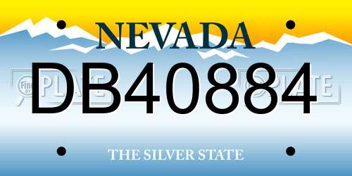 DB40884 Nevada License Plate