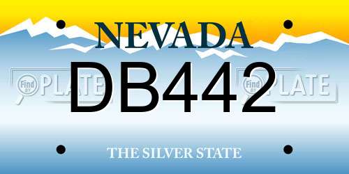 DB442 Nevada License Plate