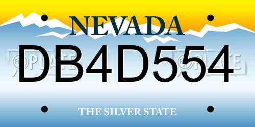 DB4D554 Nevada License Plate