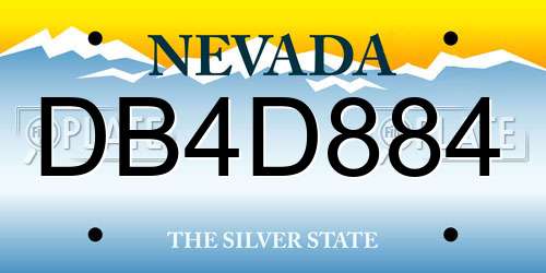 DB4D884 Nevada License Plate