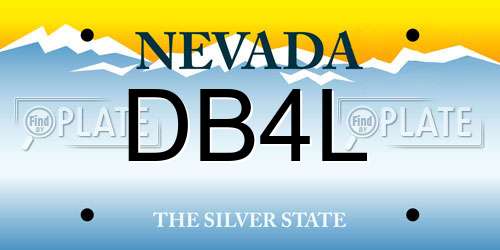 DB4L Nevada License Plate