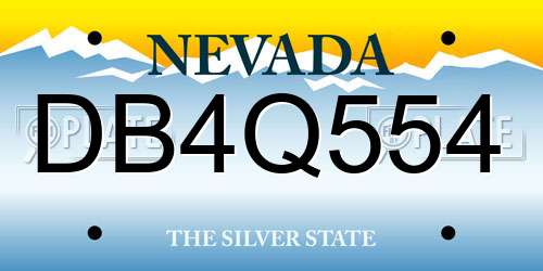 DB4Q554 Nevada License Plate