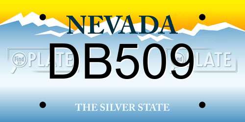 DB509 Nevada License Plate