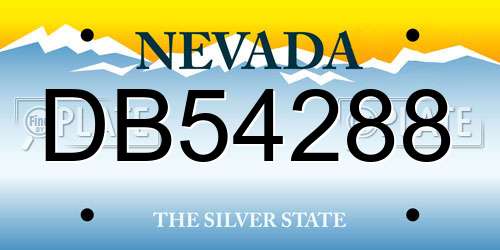 DB54288 Nevada License Plate