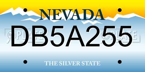 DB5A255 Nevada License Plate