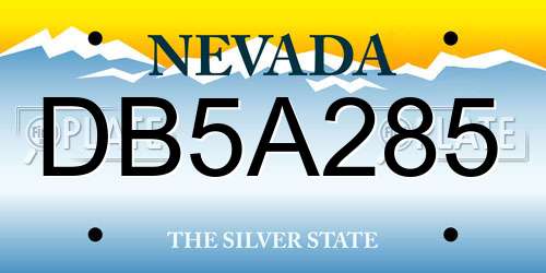 DB5A285 Nevada License Plate