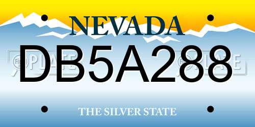 DB5A288 Nevada License Plate
