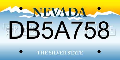 DB5A758 Nevada License Plate