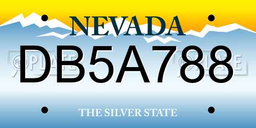 DB5A788 Nevada License Plate
