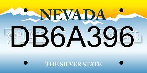 DB6A396 Nevada License Plate