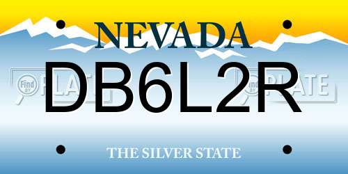 DB6L2R Nevada License Plate