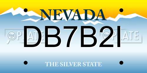 DB7B2I Nevada License Plate