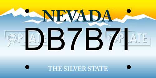 DB7B7I Nevada License Plate