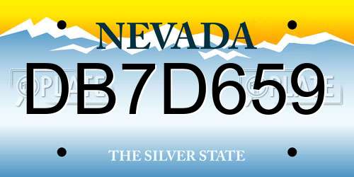 DB7D659 Nevada License Plate
