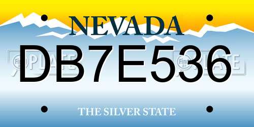DB7E536 Nevada License Plate