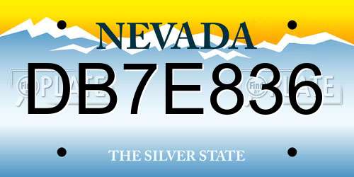 DB7E836 Nevada License Plate